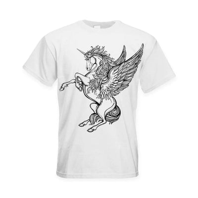 Unicorn Large Print Men's T-Shirt L / White
