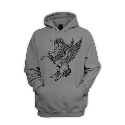 Unicorn Men's Pouch Pocket Hoodie Hooded Sweatshirt XXL / Charcoal Grey