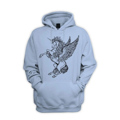 Unicorn Men's Pouch Pocket Hoodie Hooded Sweatshirt XXL / Light Blue
