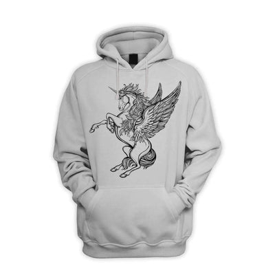 Unicorn Men's Pouch Pocket Hoodie Hooded Sweatshirt XXL / Light Grey
