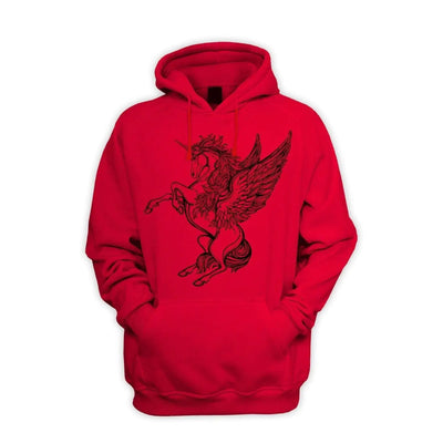 Unicorn Men's Pouch Pocket Hoodie Hooded Sweatshirt XXL / Red