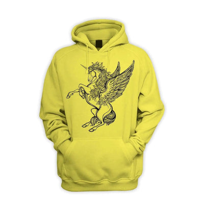 Unicorn Men's Pouch Pocket Hoodie Hooded Sweatshirt XXL / Yellow