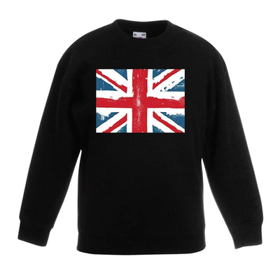 Union Jack British Flag Children's Toddler Kids Sweatshirt Jumper 3-4 / Black