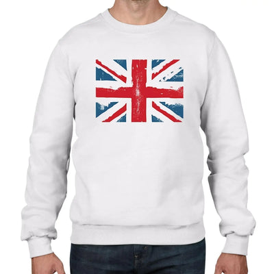 Union Jack British Flag Men's Sweatshirt Jumper M / White