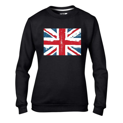 Union Jack British Flag Women's Sweatshirt Jumper XL / Black