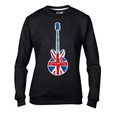 Union Jack Guitar Women's Sweatshirt Jumper XXL / Black