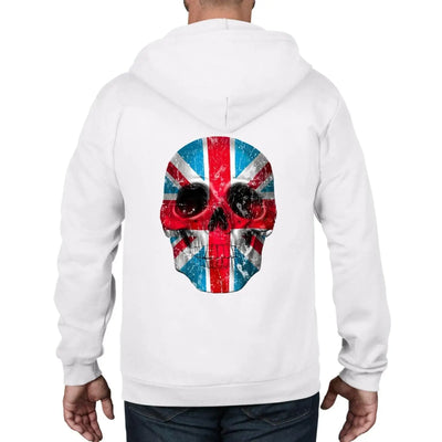 Union Jack Skull Full Zip Hoodie XXL / White