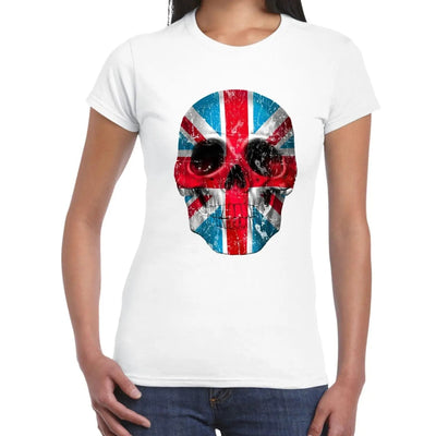 Union Jack Skull Women's T-Shirt L / White