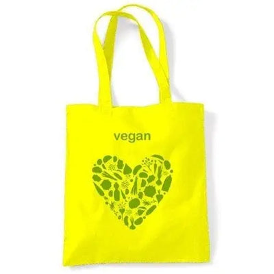 Vegan Heart Logo Shoulder Bag Yellow