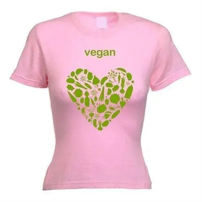 Vegan Heart Logo Women's T-Shirt XL / Light Pink