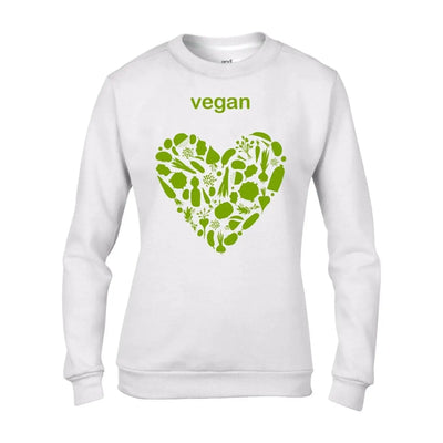 Vegan Heart Women's Sweatshirt Jumper M / White