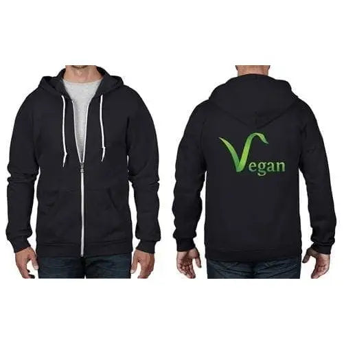 Vegan Logo Full Zip Hoodie L / Black
