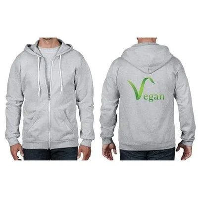 Vegan Logo Full Zip Hoodie L / Light Grey