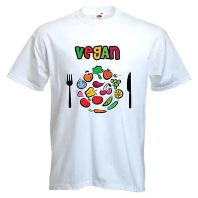Vegan Plate Logo T-Shirt XXL / White
