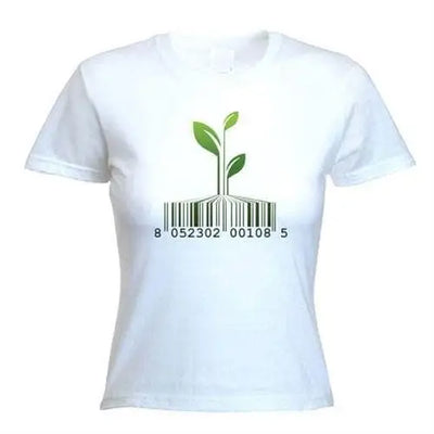 Vegetarian Barcode Logo Women's T-Shirt L / White
