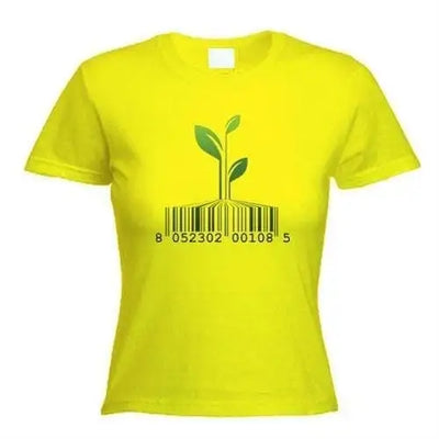 Vegetarian Barcode Logo Women's T-Shirt L / Yellow