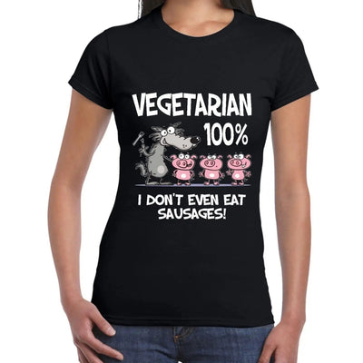 Vegetarian Big Bad Wolf Women's T-Shirt S / Black