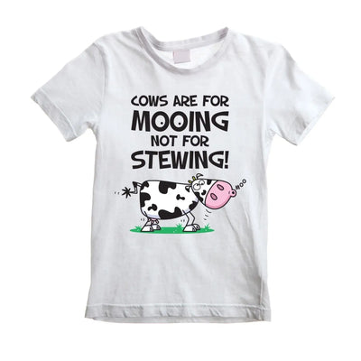 Vegetarian Cows Are For Mooing Unisex Children's T-Shirt 09-Oct / White
