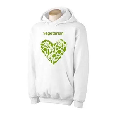 Vegetarian Heart Logo Hoodie XXL / White