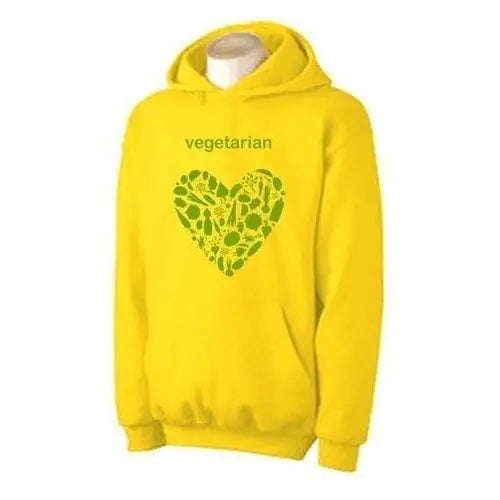 Vegetarian Heart Logo Hoodie XXL / Yellow