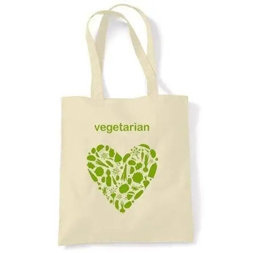 Vegetarian Heart Logo Shoulder Bag Cream