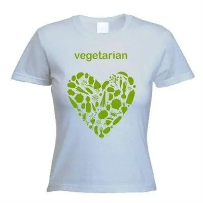 Vegetarian Heart Logo Women's T-Shirt M / Light Grey