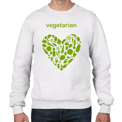 Vegetarian Heart Men's Sweatshirt Jumper L / White