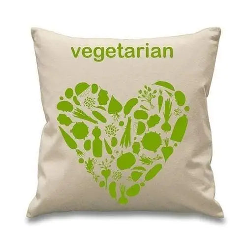 Vegetarian Heart Sofa Cushion Cream