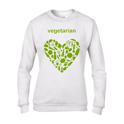 Vegetarian Heart Women's Sweatshirt Jumper S / White