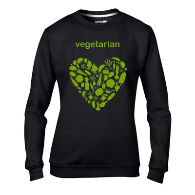 Vegetarian Heart Women's Sweatshirt Jumper XXL / Black