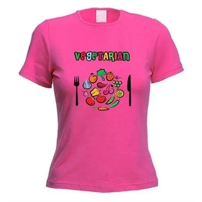 Vegetarian Plate Logo Women's T-Shirt M / Dark Pink