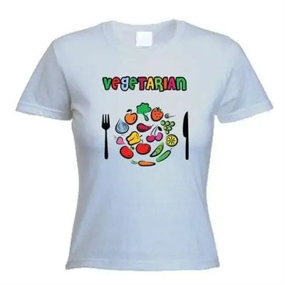 Vegetarian Plate Logo Women's T-Shirt M / Light Grey