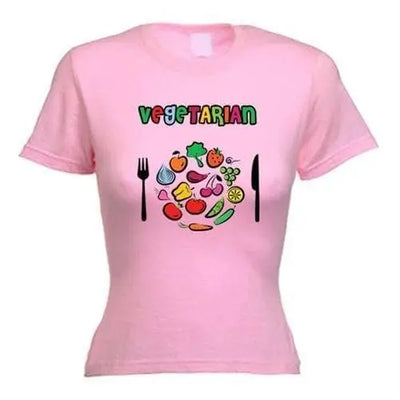 Vegetarian Plate Logo Women's T-Shirt M / Light Pink