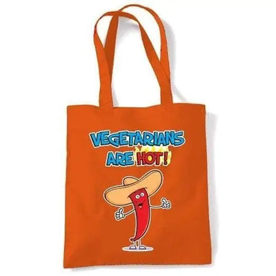 Vegetarians Are Hot Shoulder Bag Orange