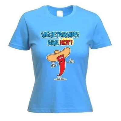 Vegetarians Are Hot Women's T-Shirt M / Light Blue