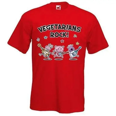 Vegetarians Rock Band Men's Vegetarian T-Shirt XXL / Red