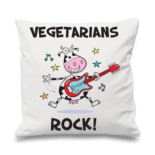 Vegetarians Rock Cushion White