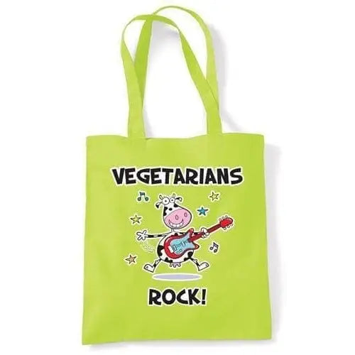 Vegetarians Rock Shoulder bag Lime Green
