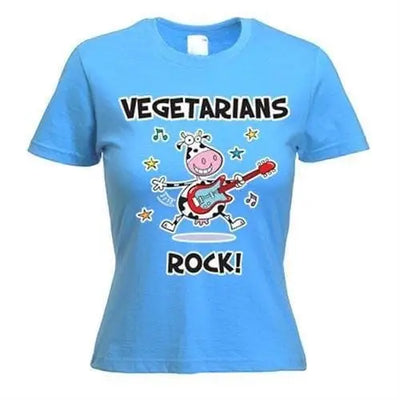 Vegetarians Rock Women's Vegetarian T-Shirt M / Light Blue