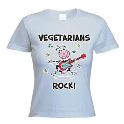 Vegetarians Rock Women's Vegetarian T-Shirt M / Light Grey