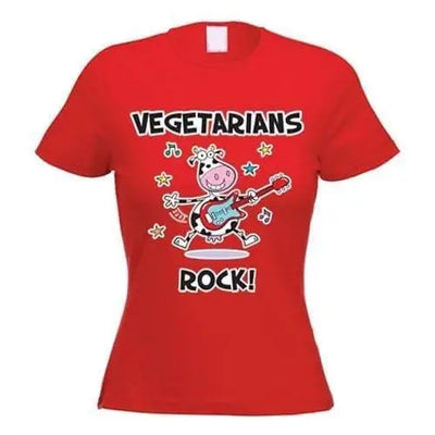 Vegetarians Rock Women's Vegetarian T-Shirt M / Red