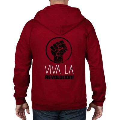 Viva La Revolution Cuba - Revolucion Full Zip Hoodie S / Red