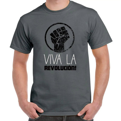 Viva La Revolution Cuba - Revolucion Men's T-Shirt M / Charcoal