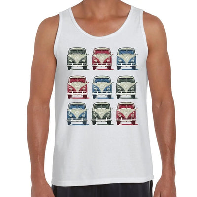 VW Campervan Pop Art Men's Tank Vest Top XXL / White