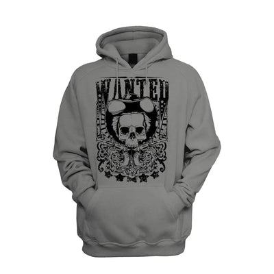 Wanted Poster Skull Men's Pouch Pocket Hoodie Hooded Sweatshirt L / Charcoal