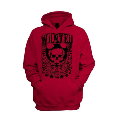 Wanted Poster Skull Men's Pouch Pocket Hoodie Hooded Sweatshirt L / Red