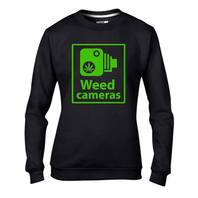 Weed Camera Funny Cannabis Women's Sweatshirt Jumper L / Black