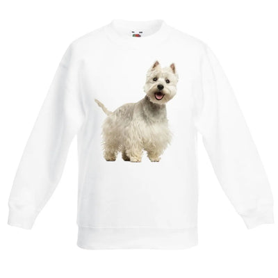 West Highland Terrier Dogs Animals Children's Toddler Kids Sweatshirt Jumper 5-6 / White