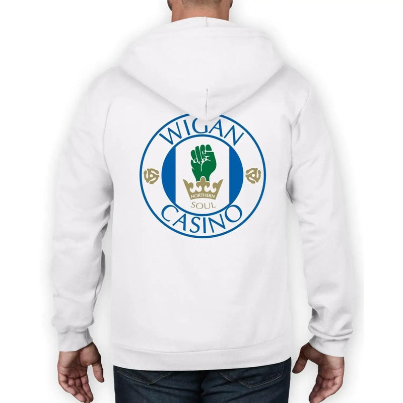 Wigan Casino Northern Soul Football Logo Full Zip Hoodie S / White