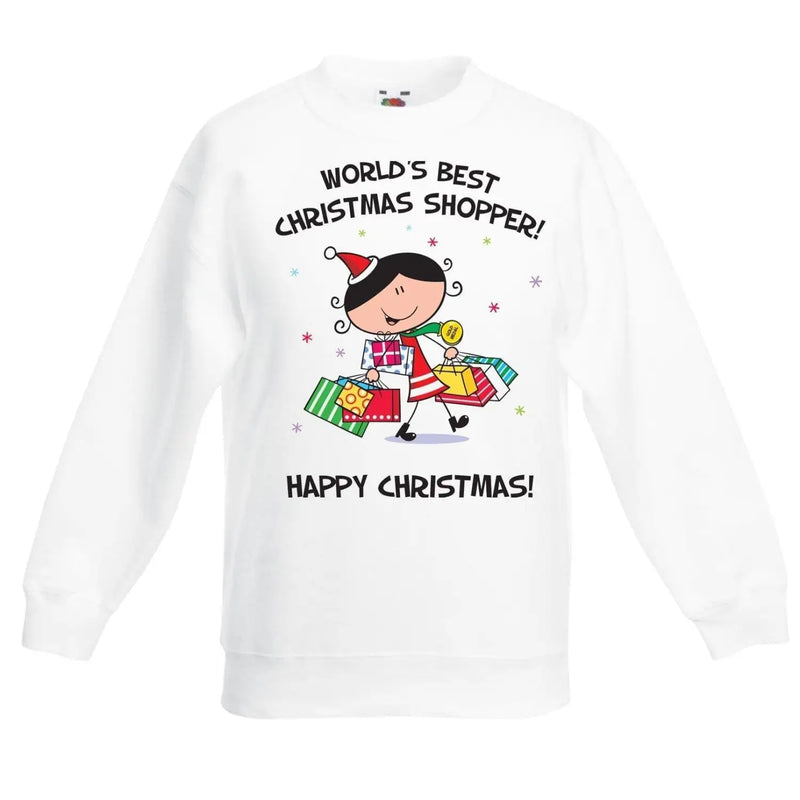 Worlds Best Christmas Shopper Kids Jumper \ Sweater 3-4